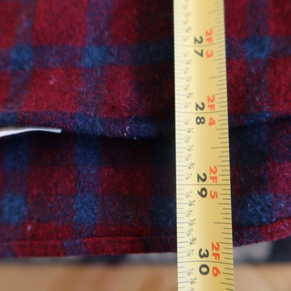 Pendleton Long Sleeve Red Plaid Flannel Button Down 100% Wool Shirt Mens M - Picture 6 of 6